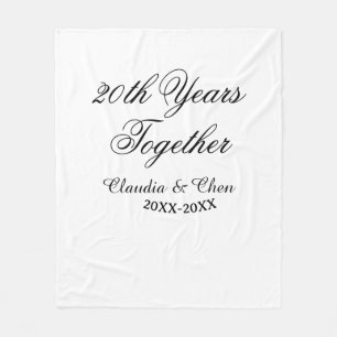 20th Years together anniversary name date year sim Fleece Blanket