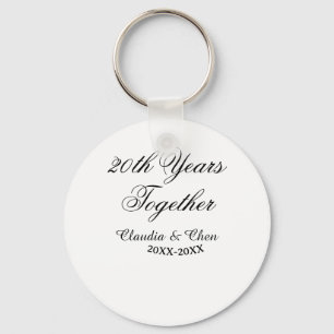 20th Years together anniversary name date year sim Keychain