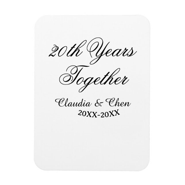 20th Years together anniversary name date year sim Magnet (Vertical)