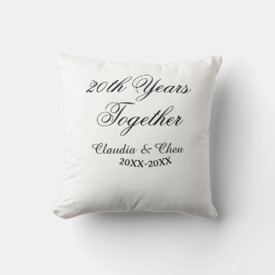 20th Years together anniversary name date year sim Throw Pillow