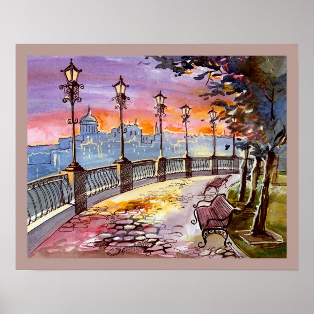 20x16 Abstract City Scene Wall Art (Front)