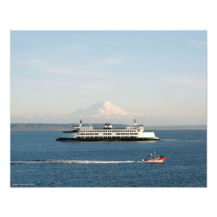 20X16 Mount Rainier from Puget Sound Photo Print
