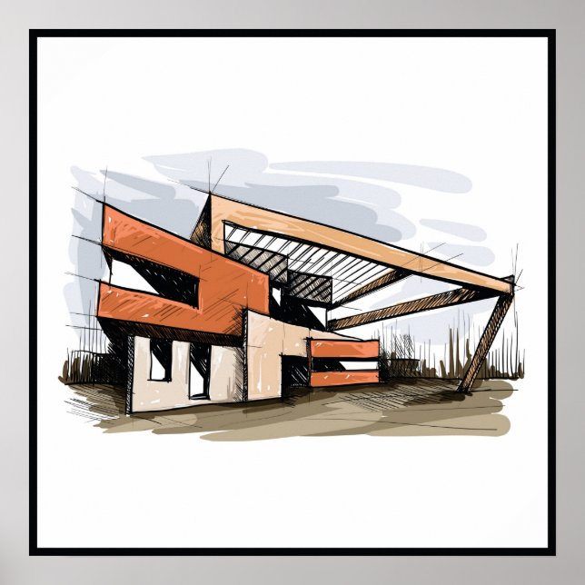 20x20 Abstract House Wall Art (Front)