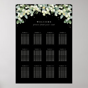 20x28" 12 Tables of 10 Seating Chart Poster