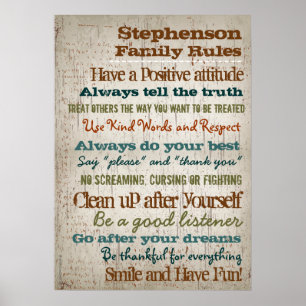 20x28 Personalized Family Rules House Sign