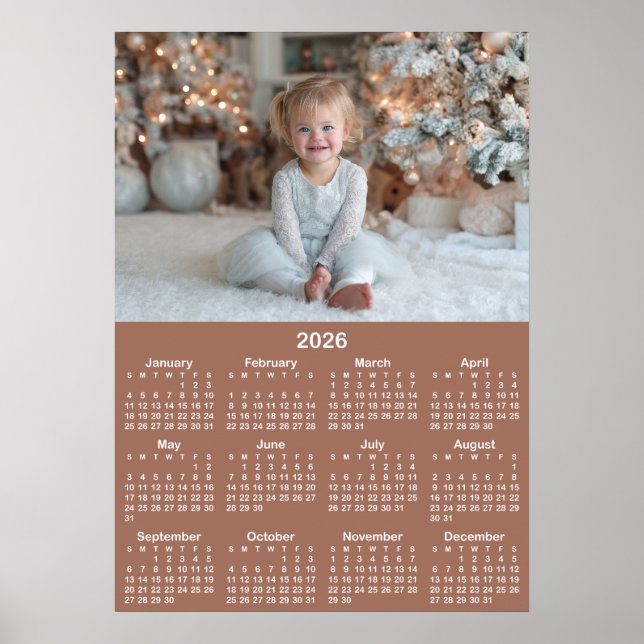20x28 Photo Mocha 2026 Calendar Poster (Front)