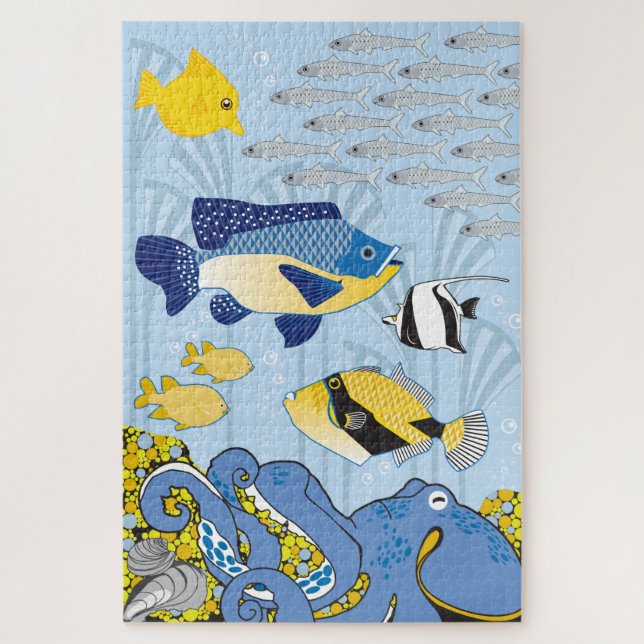 20x30 Art Déco Ocean Puzzle pour les aveugles de c (Vertical)