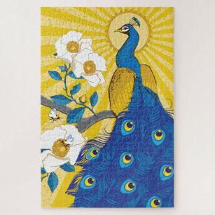 20x30 Pretty Peacock Puzzle for Colorblind People