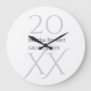 20XX bold le graduation name congrats school year  Large Clock