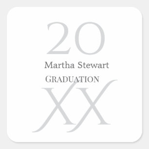20XX bold le graduation name congrats school year Square Sticker