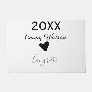 20XX bold letter congrats graduation name heart si Doormat