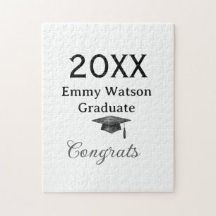 20XX bold letter congrats graduation name heart si Jigsaw Puzzle