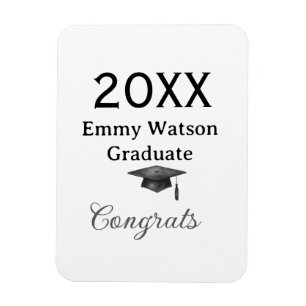 20XX bold letter congrats graduation name heart si Magnet