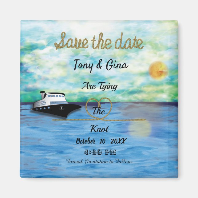 20XX Cruise Ship Watercolor Save the date Magnet (Front)