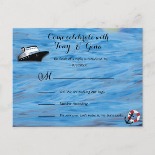 20XX Cruise Watercolor thème Mariage RSVP carte po