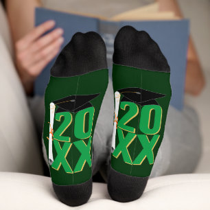 20XX Grad Cap and Diploma Graduation Socks