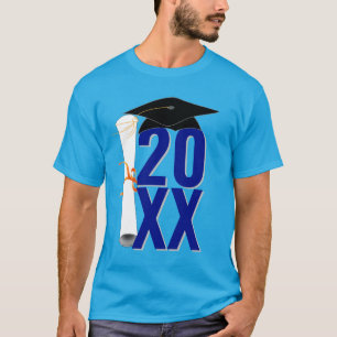 20XX Grad Cap and Diploma Graduation T-Shirt