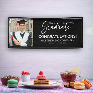 20XX Graduate Congratulations Script Photo Banner