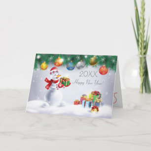20XX Happy New Year! Winter Holiday Festive Card