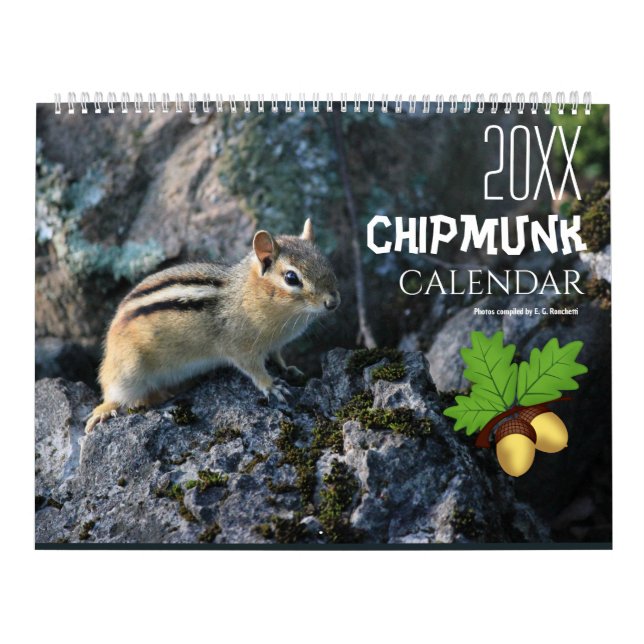 20XX mignon Chipmunk calendrier animal 2025 (Protection)