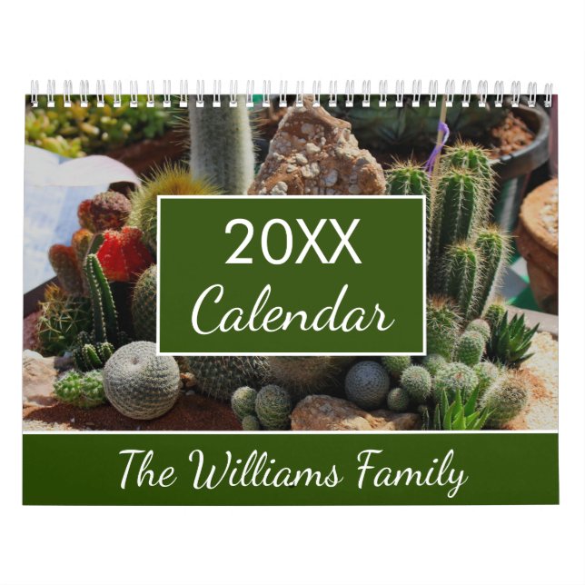 20XX Succulents Cactus Lovers Personalized Monthly Calendar (Cover)