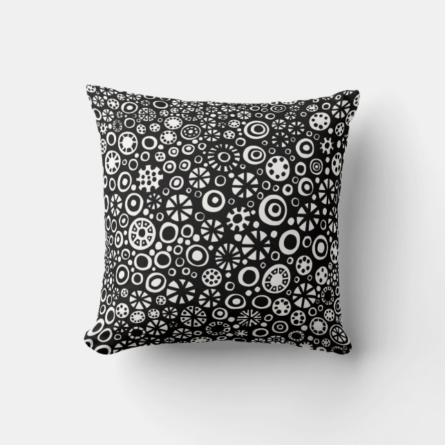 210712 - Black and White Throw Pillow (Front)