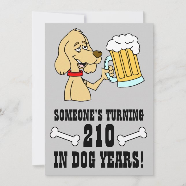 210 années de chien 40e anniversaire Invitation de (Devant)