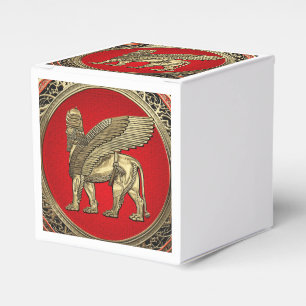 [210] Assyrian Winged Lion - Gold Lamassu Favor Box