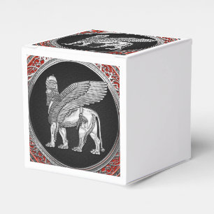 [210] Assyrian Winged Lion - Silver Lamassu Favor Box