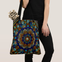 210 -Blue and Gold Mandala - Tote Bag