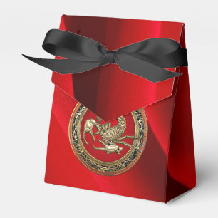 [210] Sacred Golden Scorpion on Red Favor Box
