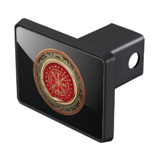 [210] Vegvisir - Viking Gold Magic Runic Compass Trailer Hitch Cover