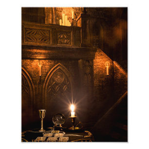 2114-Medieval Castle Tarot Reading Photo Print