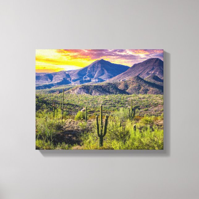 2124-2-Arizona Desert at Sunset Canvas Print (Front)