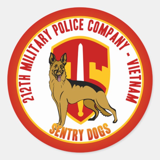 212th MP Co. Vietnam - Sentry Dogs Classic Round Sticker (Front)