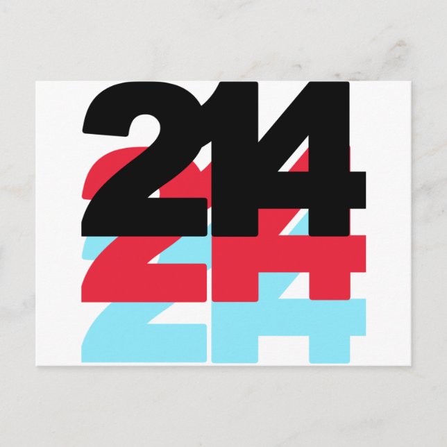 214 Area Code Postcard (Front)