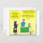 215 Atheist I'll think for you-colour cartoon Postcard (Front/Back)