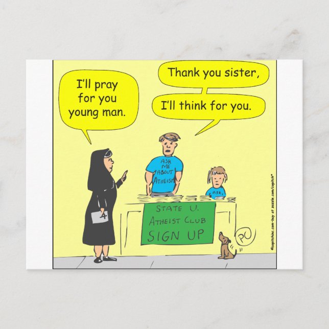 215 Atheist I'll think for you-colour cartoon Postcard (Front)