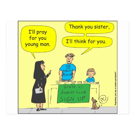 215 Atheist I'll think for you-colour cartoon Postcard