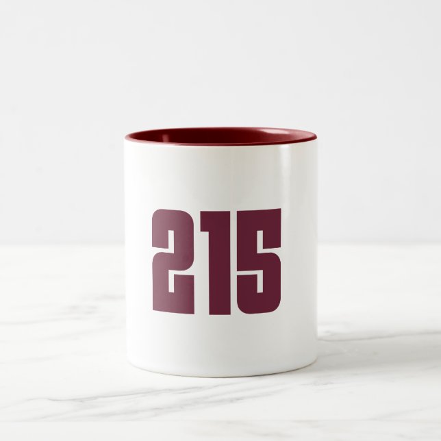 215 Philly Area Code Two-Tone Coffee Mug (Center)