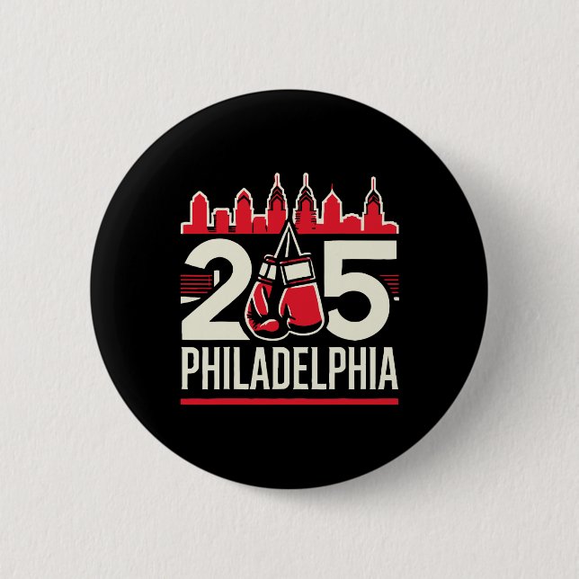 215 Philly Boxing Tradition  2 Inch Round Button (Front)