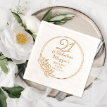 21 and Fabulous 21st Birthday Party Stamped Foil Napkins<br><div class="desc">Elegant typography design "21 and Fabulous" 21st birthday party design featuring a rose outline circular frame.</div>