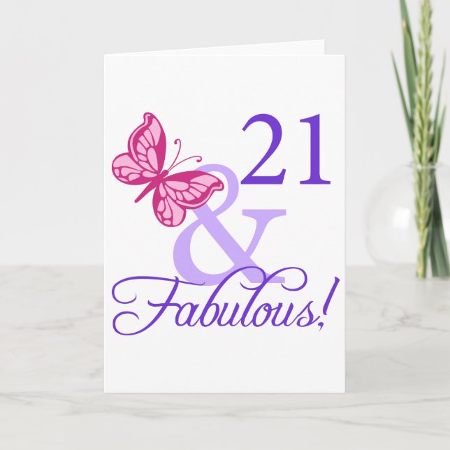 21 And Fabulous Birthday Card (Front)