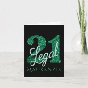 21 and Legal   Mellow Yellow Gold 21st Birthday Card