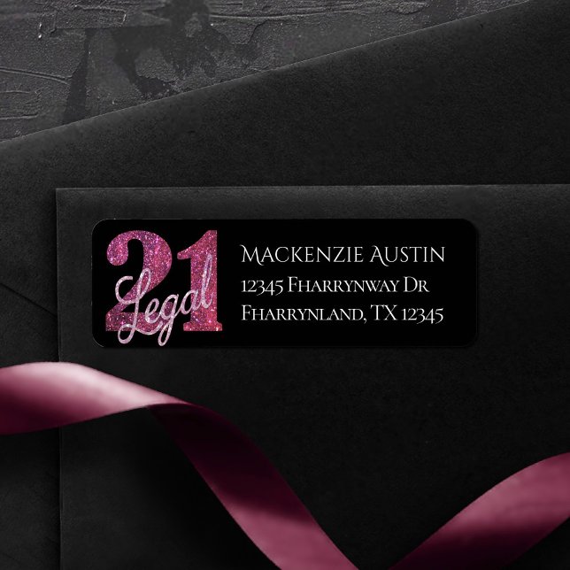 21 and Legal | Pink Faux Glitter 21st Birthday (Creator Uploaded)