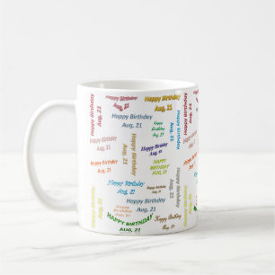 21 août Mug d'anniversaire