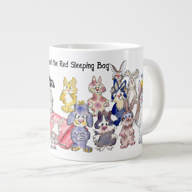 21 Cartoon Bunny Rabbits Sleeping Bag BunnyRoo Large Coffee Mug (Front Right)