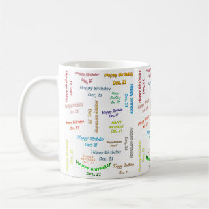 21 décembre Mug d'anniversaire