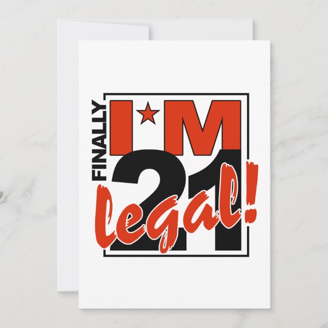 21 et invitation JURIDIQUE, personnaliser (Devant)