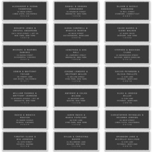21 Étiquettes d'adresse de visiteur noir et blanc 